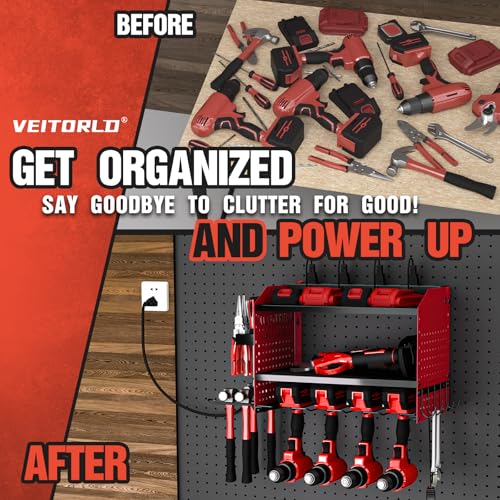 Power Tool Organizer with Charging Station