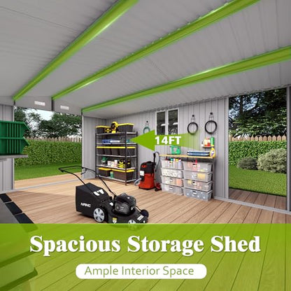 10X14 FT Outdoor Storage Shed with Window