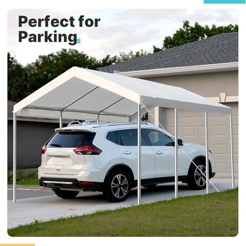 Carport Replacement Canopy Cover for Car Tent Top Garage Shelter Cover Tarp with Ball Bungees