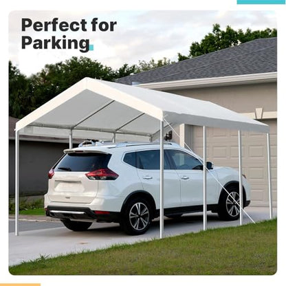 Carport Replacement Canopy Cover for Car Tent Top Garage Shelter Cover Tarp with Ball Bungees