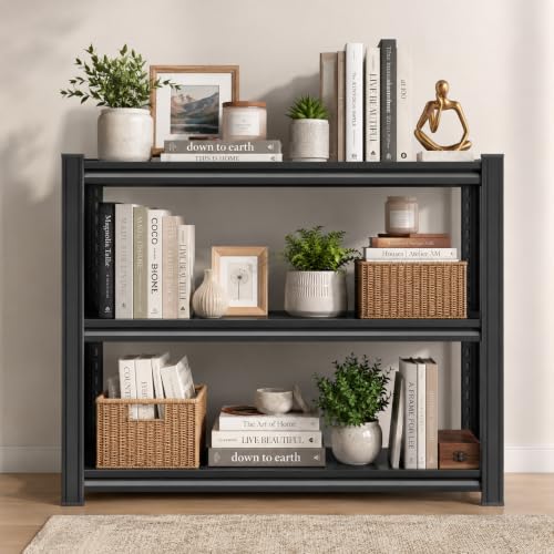 Heavy Duty Metal Bookshelf Adjustable Storage Shelving Unit for Home Office