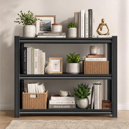 Heavy Duty Metal Bookshelf Adjustable Storage Shelving Unit for Home Office