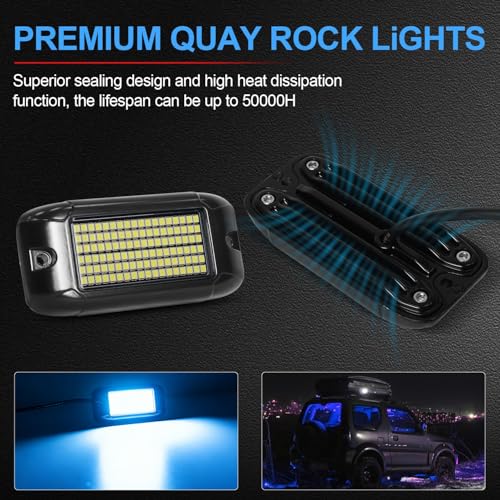 108 High Power LEDs per Pod 4Pods Pure Blue Rock Lights Ultra