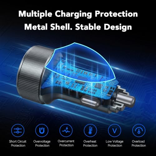4 Port USB C Car Charger Fast Charging