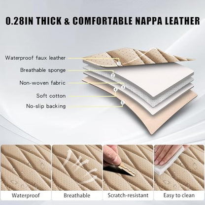 Nappa Faux Leather Car Seat Covers Full Set (5 Count)
