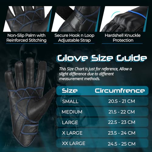 Motorcycle Gloves Men's Leather Motorbike Gloves Touchscreen Function