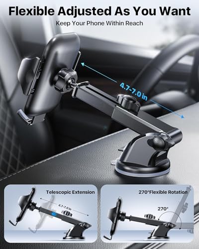 Military Grade Phone Holders for Your Car 【89+ LBS Strongest Suction & Metal Clip】 2026 Ultimate Car Phone Holder