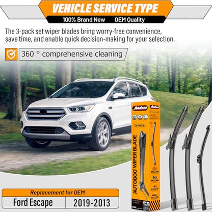Windshield Wiper Blade Replacement for Ford Escape 2013