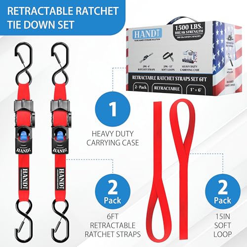 USA Based Retractable Ratchet Straps (2 Count)