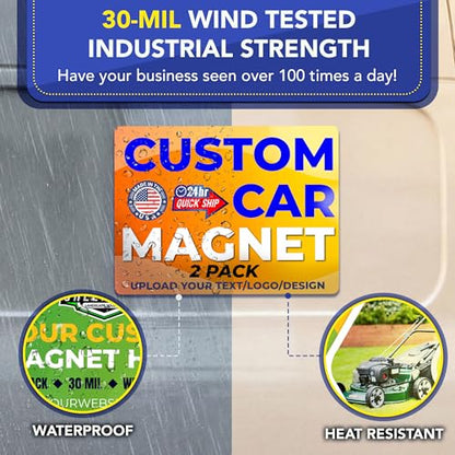 Custom Car Magnet 18x24 Inch 30 Mil 2 Pack