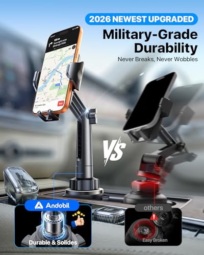 Upgrade Version Cup Phone Holder for Car Universal Adjustable Long Neck Car Phone Mount Cradle Friendly Compatible with iPhone Samsung Google and All 4.0