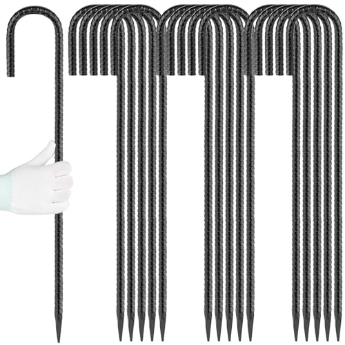 24 inches J Hook Rebar Stakes (16 Count)