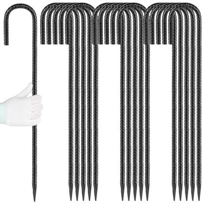 24 inches J Hook Rebar Stakes (16 Count)