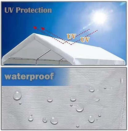 10' x20' Carport Replacement Canopy Cover White