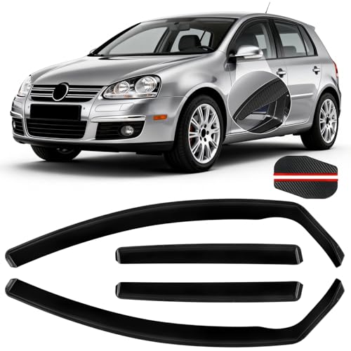 4PCS in Channel Rain Guards Fit for Volkswagen Golf MK5 Hatchback 2004 2005 2006 2007 2008 2009 (4 Count)