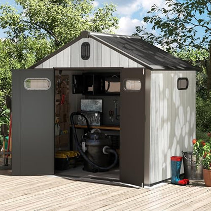 Domi 8x6 FT Resin Outdoor Storage Shed