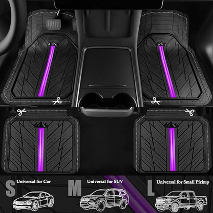 Metal Medium Rubber Floor Mats for Car Heavy Duty Car Mats All Weather (4 Count)
