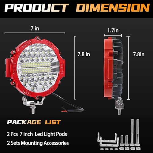 7 Inch Round LED Offroad Driving Lights for Trucks