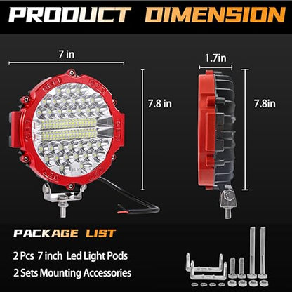 7 Inch Round LED Offroad Driving Lights for Trucks
