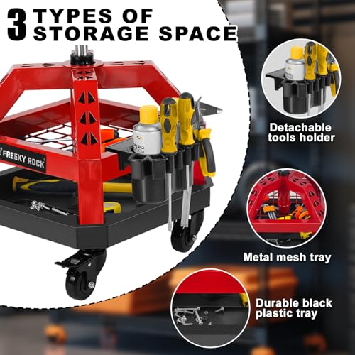 Rolling Shop Stool with Wheels