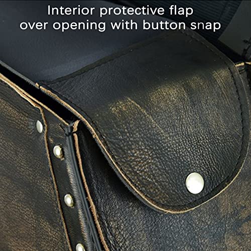 Naked Cowhide Leather Motorcycle Saddle Bags Studded Throw Over Saddlebags