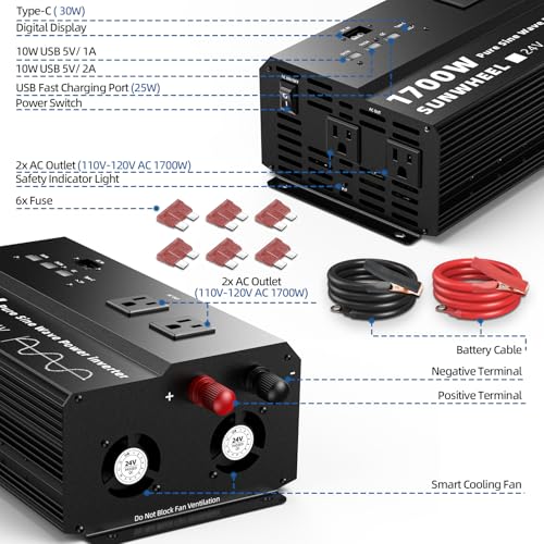1700W 24V Pure Sine Wave Inverter