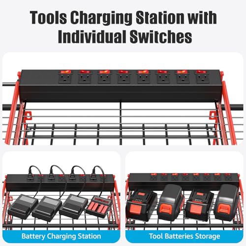 Red Power Tool Organizer Wall Mount (15 Count)