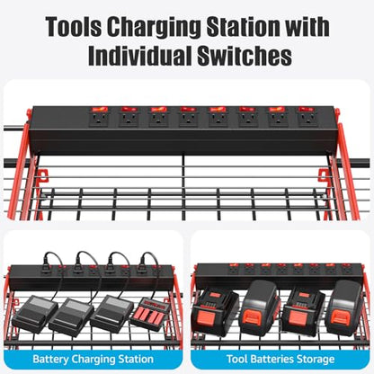 Red Power Tool Organizer Wall Mount (15 Count)