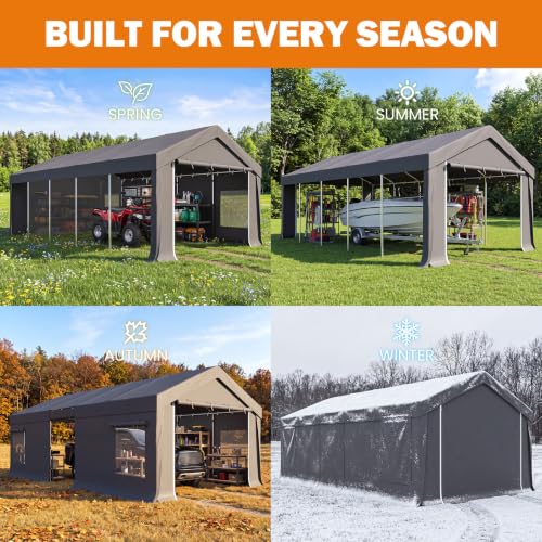 13x24 FT Carport with Removable Divider