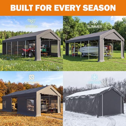 13x24 FT Carport with Removable Divider