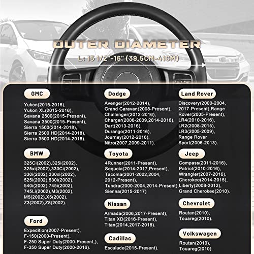 Car Steering Wheel Cover for F150 Tundra Range Rover 15.5"