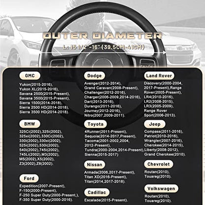 Car Steering Wheel Cover for F150 Tundra Range Rover 15.5"