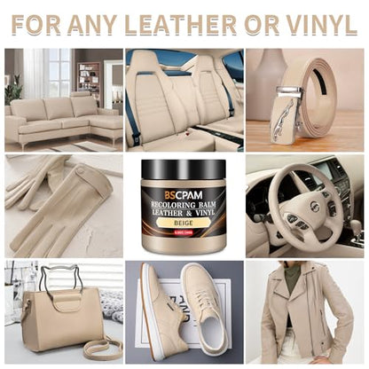 Beige Leather Recoloring Balm with 100ml Mink Oil