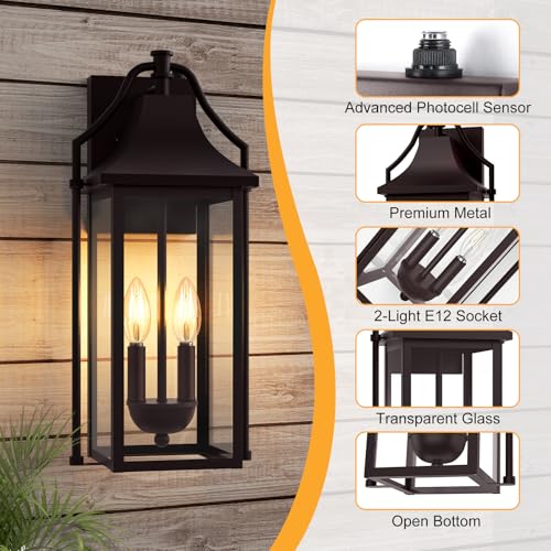 18IN Dusk to Dawn Outdoor Wall Sconce