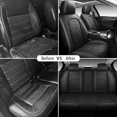 Nappa Faux Leather Car Seat Covers Full Set (5 Count)