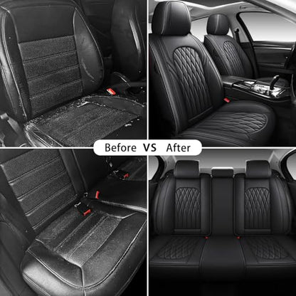 Nappa Faux Leather Car Seat Covers Full Set (5 Count)