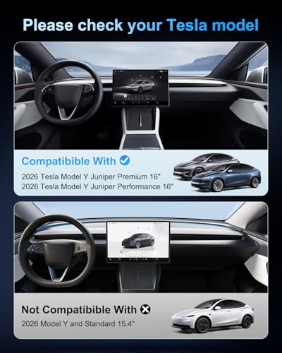 2026 Model Y 16Inch Matte Screen Protector For Tesla Modely 16" Touch Screen & 8" Rear Screen Saver For Model Y Juniper Performance