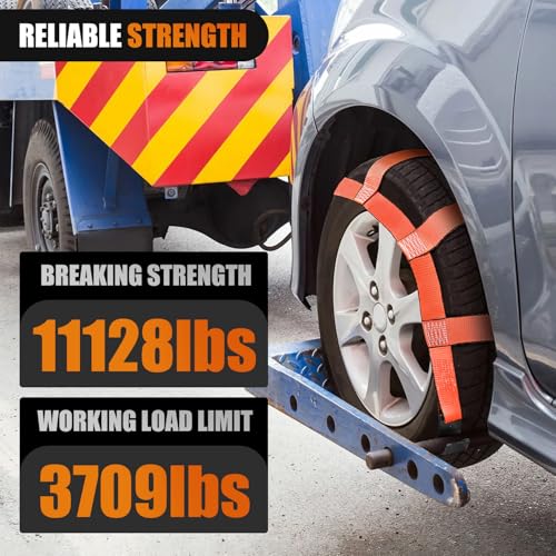 2Pcs Tow Dolly Basket Straps with Flat Hook for 14” (2 Count)