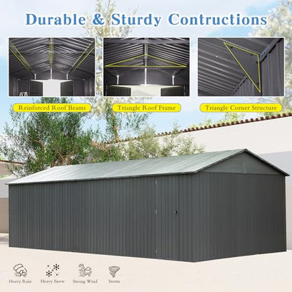 Domi 12x20FT Outdoor Garage Metal Shed