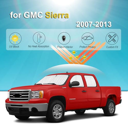 5pcs Car Sun Shades Custom for GMC Sierra 2007 (5 Count)