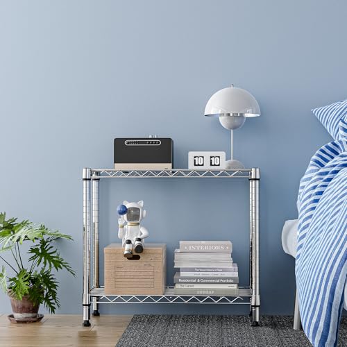 MZG 220 lbs 2 Tier Storage Rack Metal Wire Shelving Unit