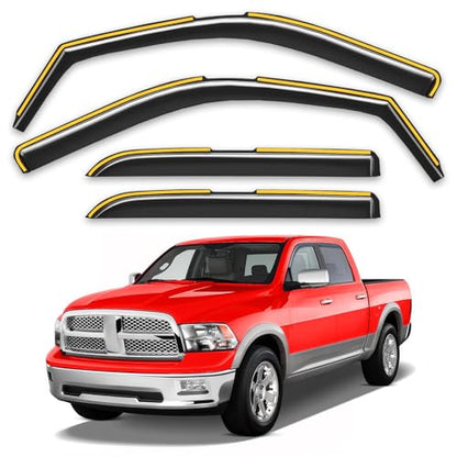 Rain Guards for Dodge Ram 1500 Crew Cab 2009 (4 Count)