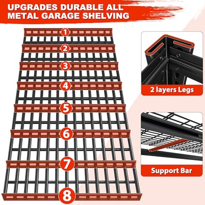 5 Tier 26" D Storage Shelves for Garage Basement Warehouse