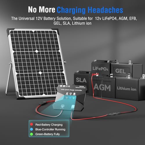 30W 12V Solar Panel Battery Charger Trickle Maintainer Kit