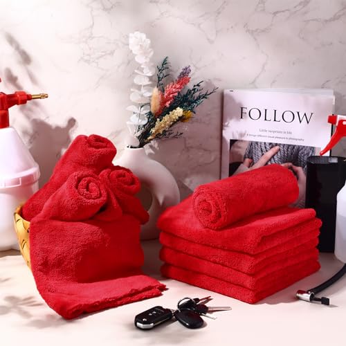 30 Pcs 16 x 16 Inch Edgeless Microfiber Plush Towels for Cars Detailing Drying Wash Polishing Absorbent Cleaning Cloths