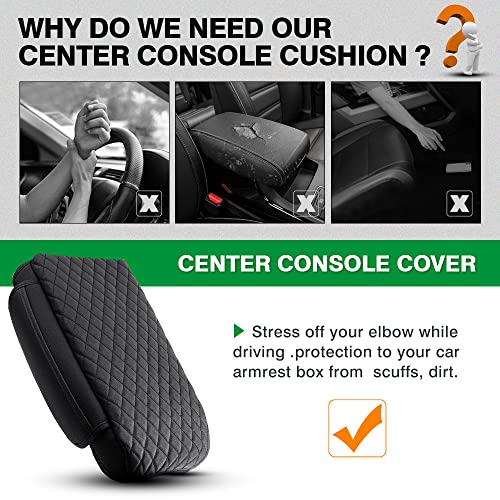 Center Console Cover Kia Sorento Accessories 2026 2025 2024 2023 2022 2021 Armrest Cover Center Console Pad for Kia Sorento PU Leather Armrest Seat Box Cover Protector w