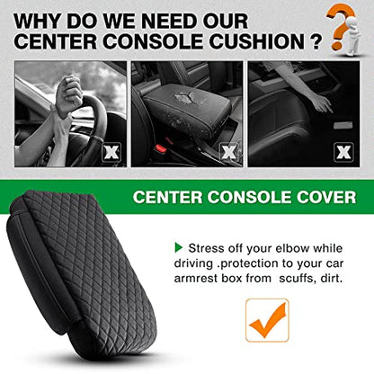 Center Console Cover Kia Sorento Accessories 2026 2025 2024 2023 2022 2021 Armrest Cover Center Console Pad for Kia Sorento PU Leather Armrest Seat Box Cover Protector w