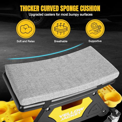 Rolling Mechanic Seat with Drawer & Trays