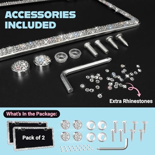 Dazzling Bling License Plate Frames for Women