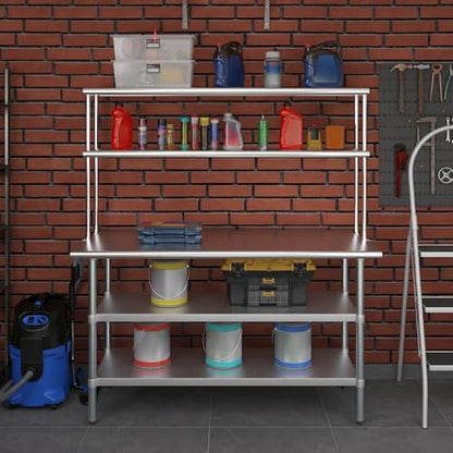 Stainless Steel Work Table with 2 Shelves